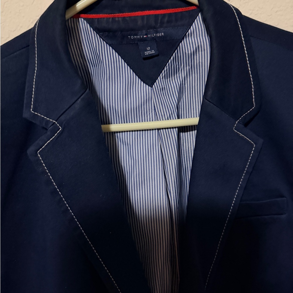 Tommy Hilfiger Women's Navy Knit Blazer - Picture 5 of 10